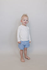 Mebie Baby Light Blue Gingham Swim Shorts - 