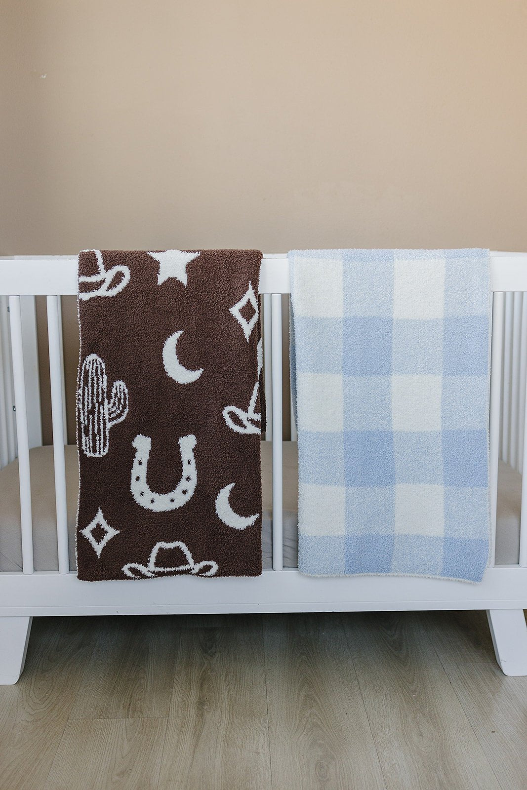 Mebie Baby Light Blue Plaid Plush Blanket - 