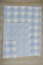 Mebie Baby Light Blue Plaid Plush Blanket - 