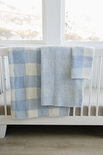 Mebie Baby Light Blue Plaid Plush Blanket - 