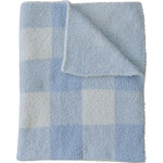 Mebie Baby Light Blue Plaid Plush Blanket - 