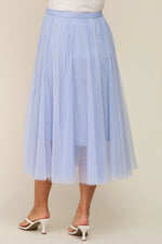 PinkBlush Light Blue Tulle Maternity Midi Skirt - 