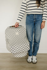 Mebie Baby Light Green Checkered Bamboo Multi - Use Cover - 