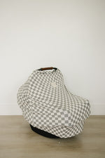 Mebie Baby Light Green Checkered Bamboo Multi - Use Cover - 