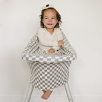 Mebie Baby Light Green Checkered Bamboo Multi - Use Cover - 