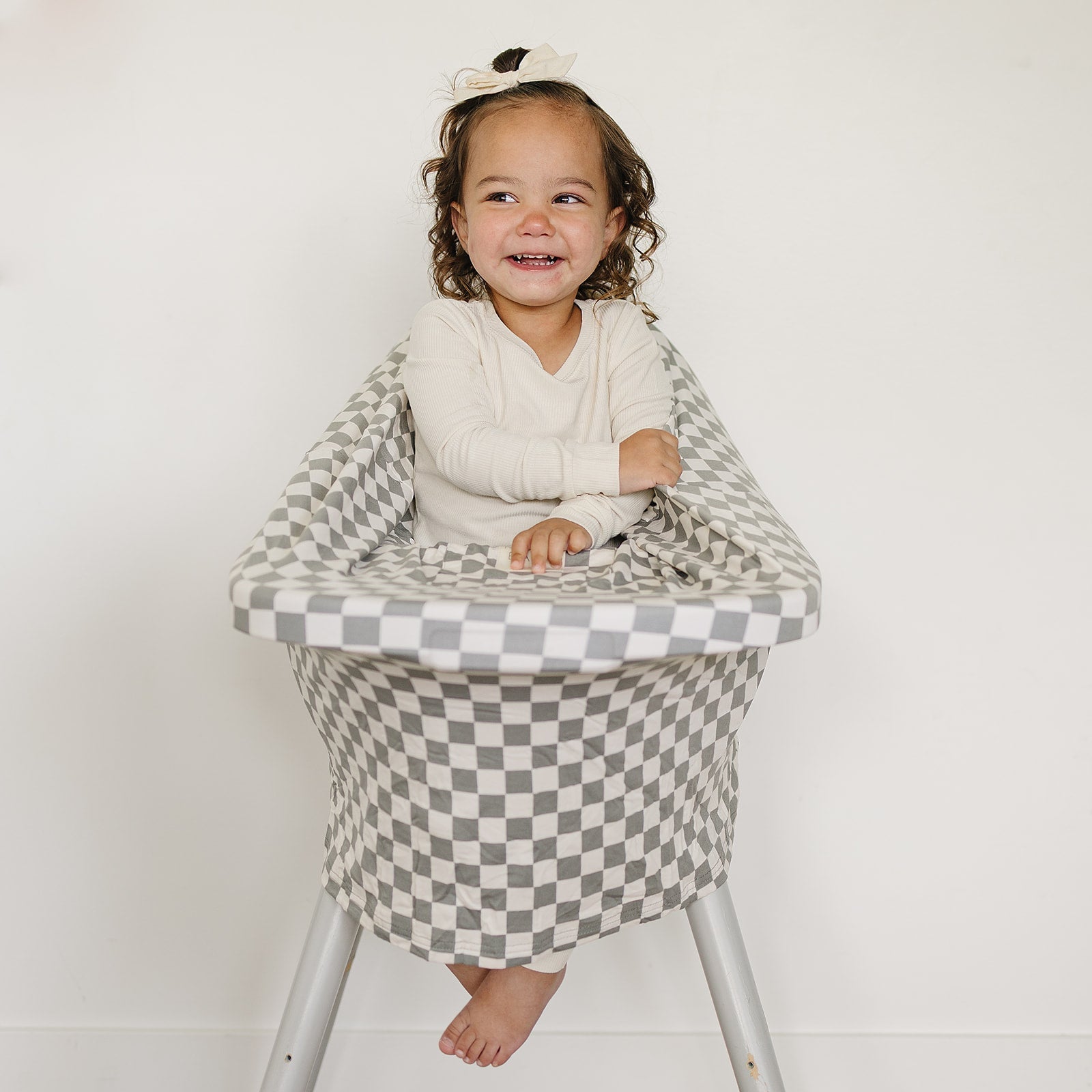 Mebie Baby Light Green Checkered Bamboo Multi - Use Cover - 