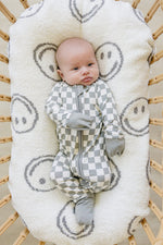 Mebie Baby Light Green Checkered Bamboo Zipper - 