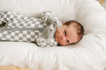 Mebie Baby Light Green Checkered Bamboo Zipper - 