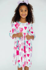 Mila & Rose ® Light Hearted 3/4 Sleeve Pocket Twirl Dress - 