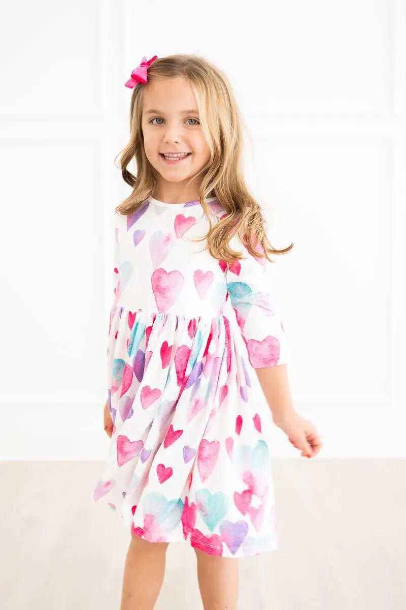 Mila & Rose ® Light Hearted 3/4 Sleeve Pocket Twirl Dress - 