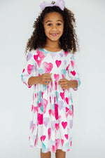 Mila & Rose ® Light Hearted 3/4 Sleeve Pocket Twirl Dress - 