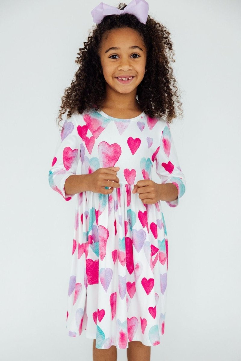 Mila & Rose ® Light Hearted 3/4 Sleeve Pocket Twirl Dress - 