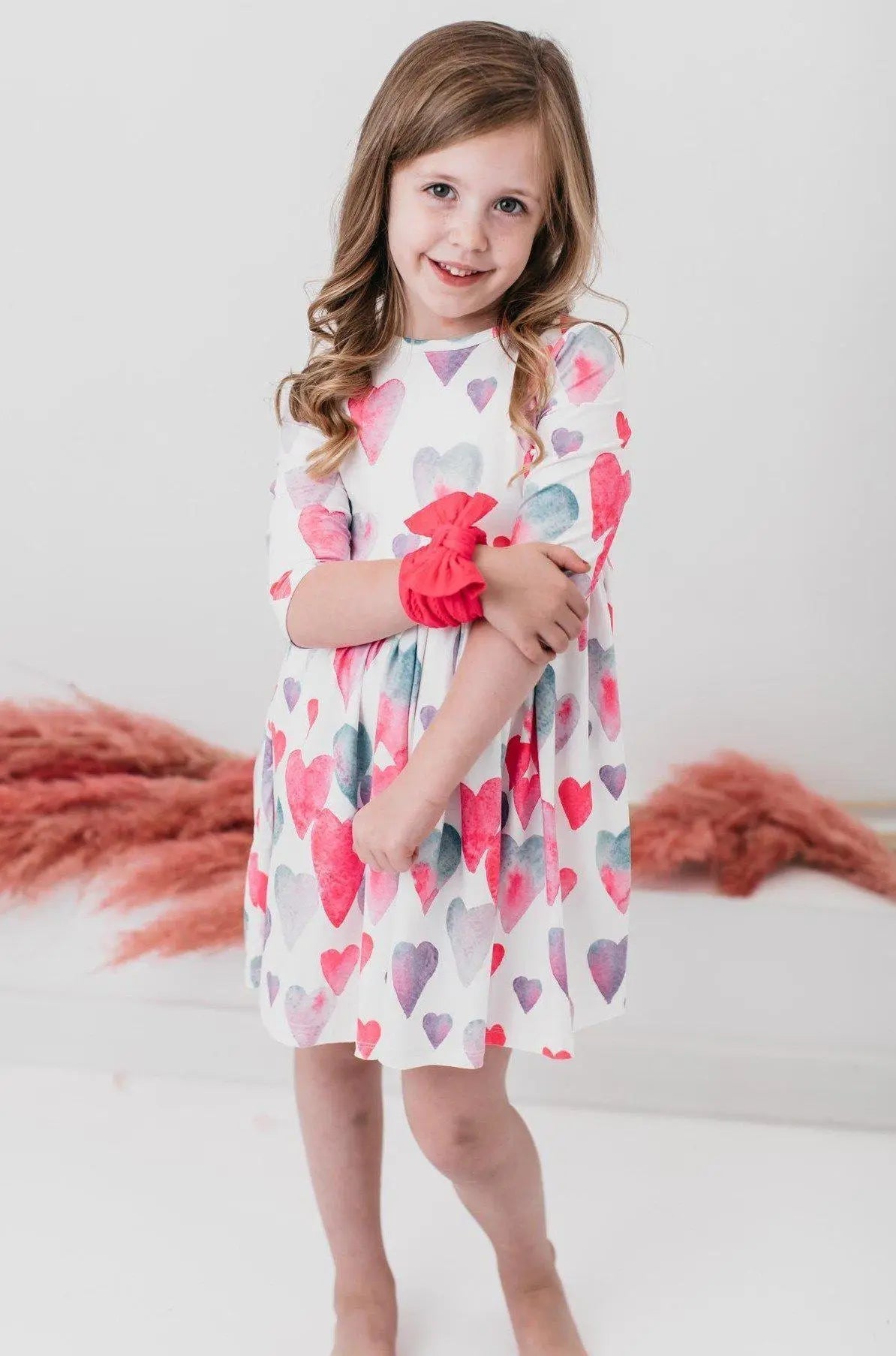 Mila & Rose ® Light Hearted 3/4 Sleeve Pocket Twirl Dress - 