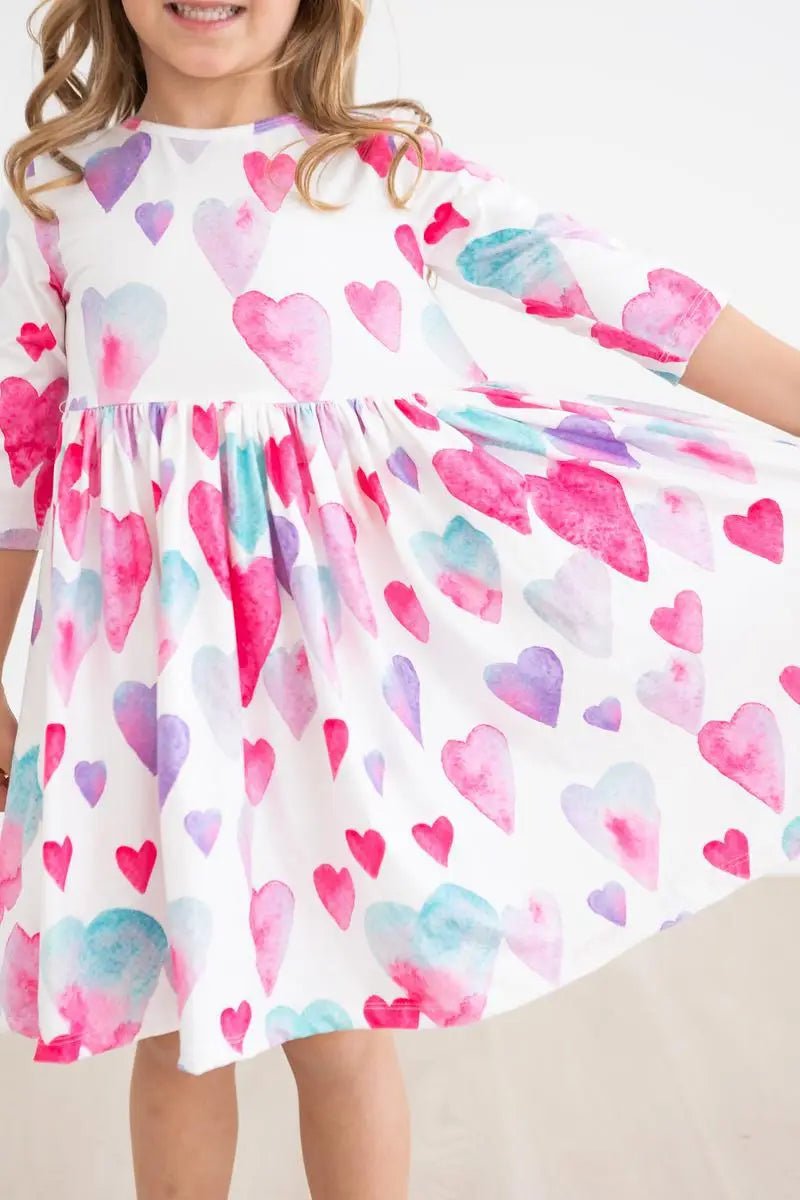 Mila & Rose ® Light Hearted 3/4 Sleeve Pocket Twirl Dress - 