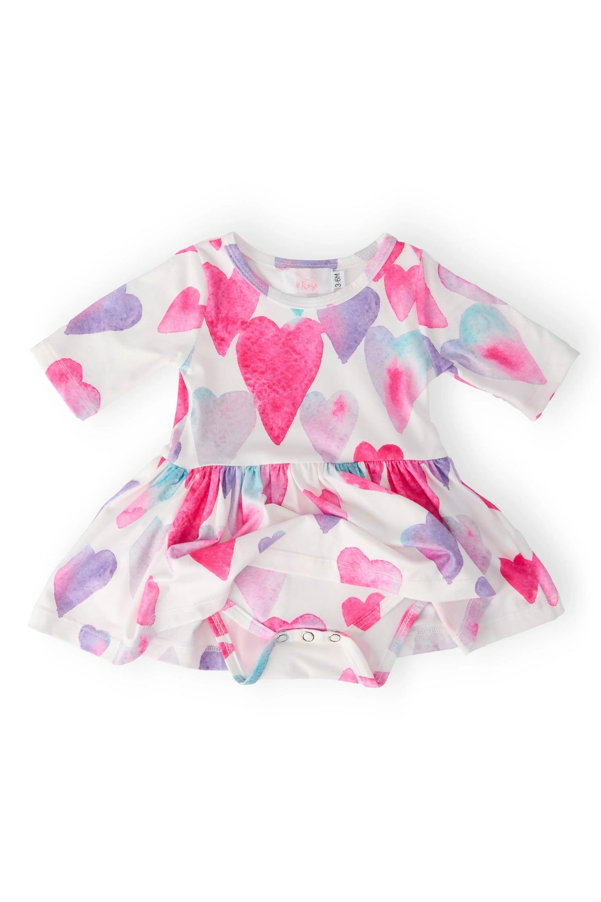 Mila & Rose ® Light Hearted 3/4 Sleeve Twirl Bodysuit - 