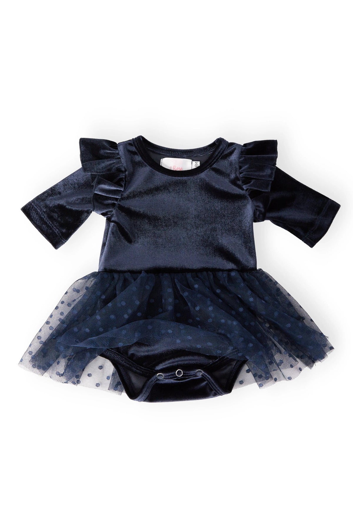 Mila & Rose ® Light Navy Velvet Tutu Bodysuit - 