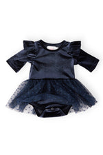 Mila & Rose ® Light Navy Velvet Tutu Bodysuit - 