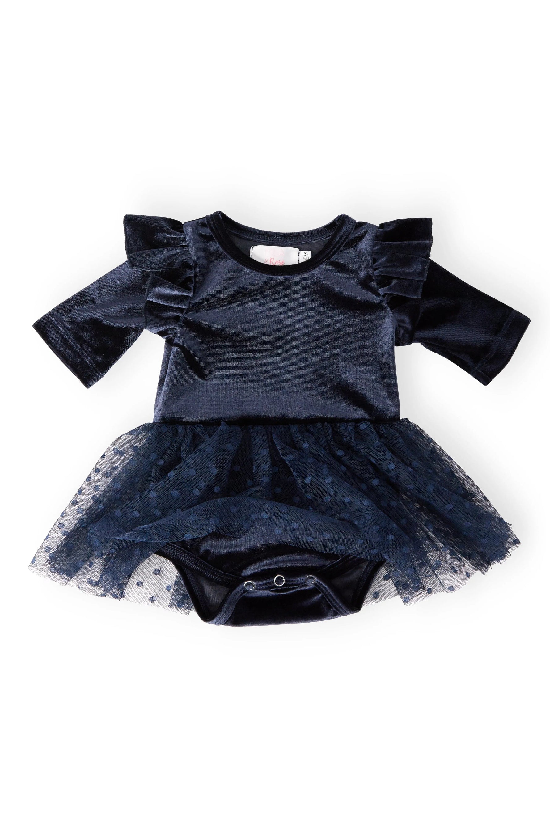 Mila & Rose ® Light Navy Velvet Tutu Bodysuit - 