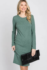 PinkBlush Light Olive Knit Long Sleeve Dress - 