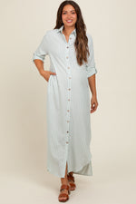 PinkBlush Light Olive Striped Button Down Maternity Maxi DressEveretts Place