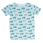 Sweet Bamboo Lightweight Summer Pajama Set for Kids with Surfing Design - 