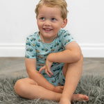 Sweet Bamboo Lightweight Summer Pajama Set for Kids with Surfing Design - 