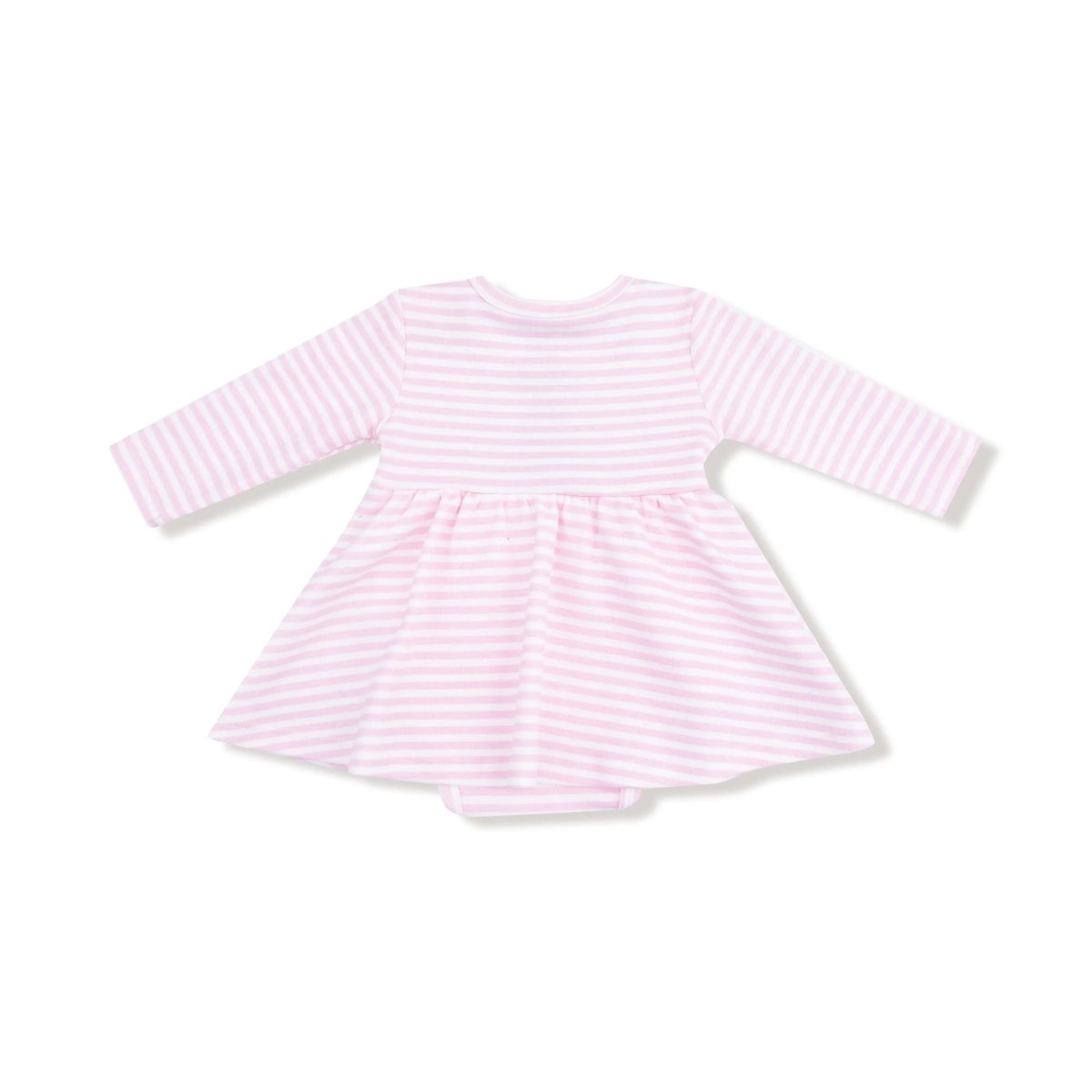 Angel Dear Lil Sis Applique Long Sleeve Striped Play Bodysuit Dress - Everetts Place Boutique - 