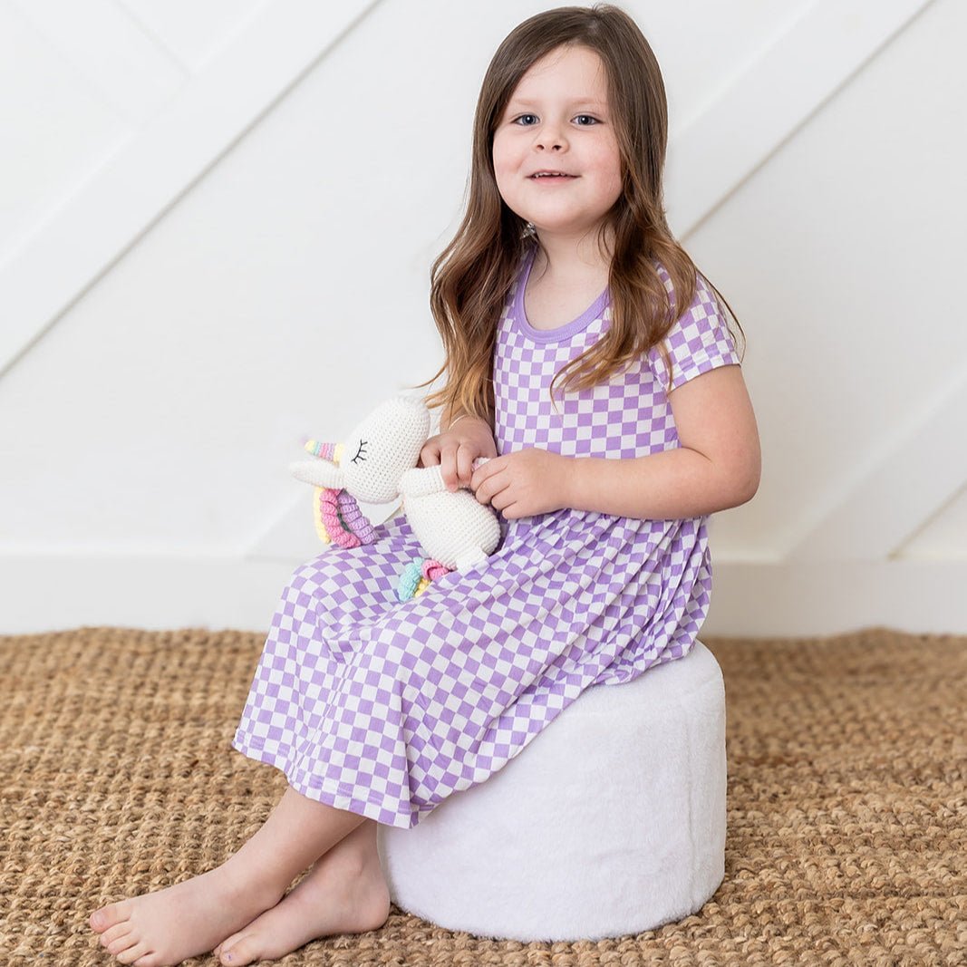 Lilac Checks Dress