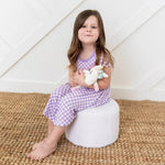 Bestaroo Lilac Checks Dress For Toddlers Soft Bamboo Fabric - 
