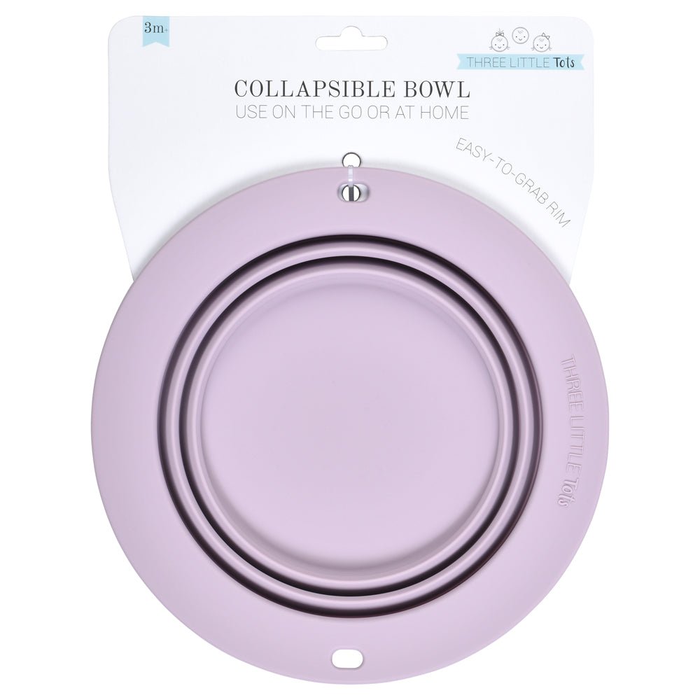 Three Little Tots Lilac Collapsible Bowl for Travel or Home - 
