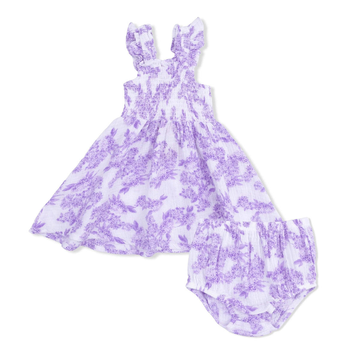 Angel Dear Lilac Floral - Smocked Sundress with Bloomer - 