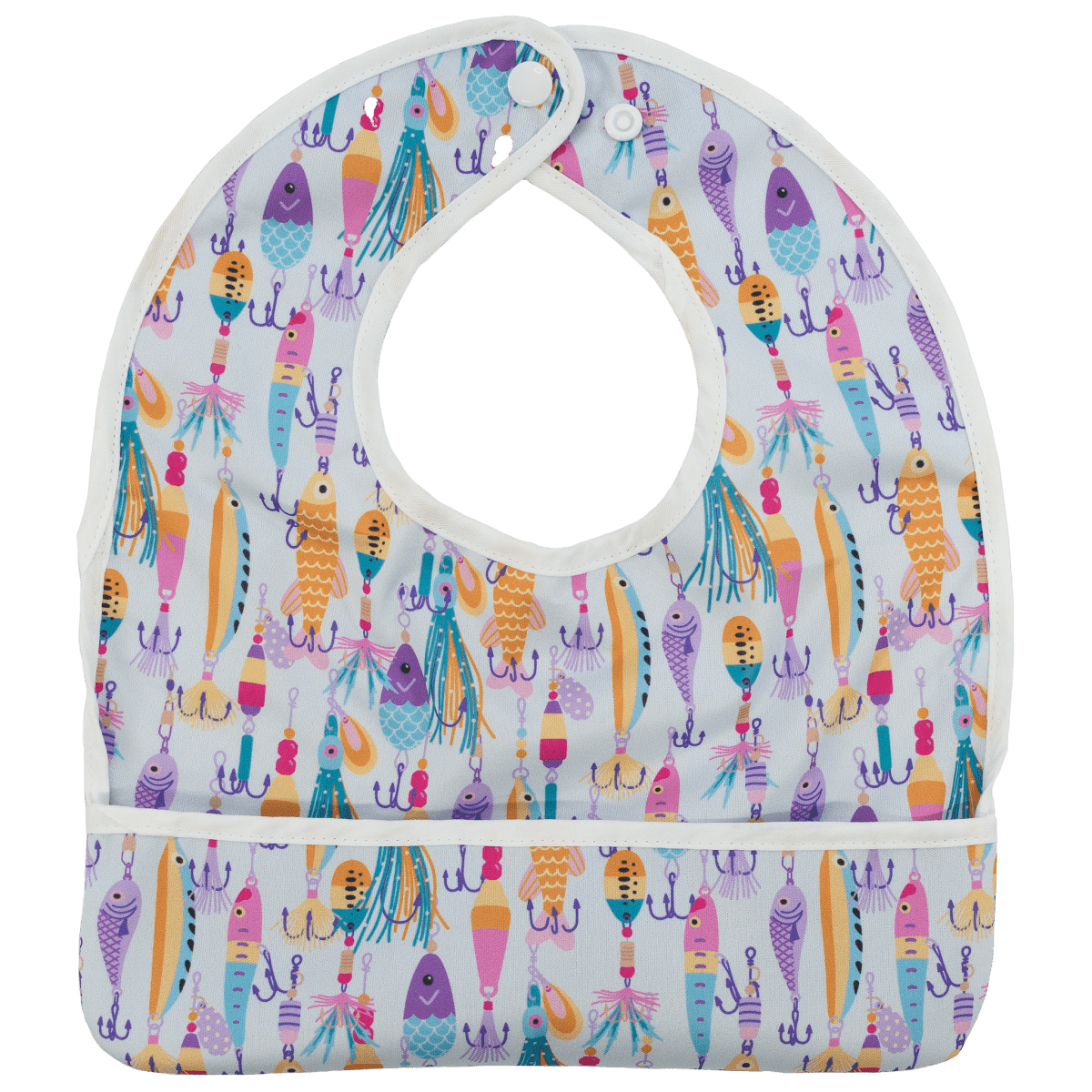 Texas Tushies Lilac Lures Baby Bib with Pocket and Water Resistance for Easy Cleanup - 