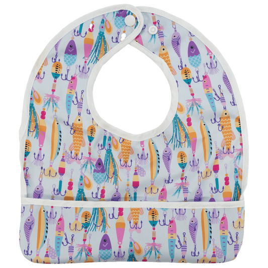 Lilac Lures The Flip Bib With Pocket Water Resistant Machine Washable Texas Tushies