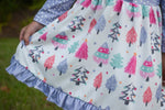 Rylee Faith Designs Lilac Polka Dot Christmas Tree Dress For Girls Outfit - Everetts Place Boutique - 