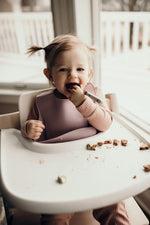 Three Little Tots Lilac Silicone Bib with Crumb Catcher - 