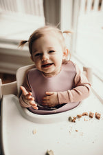 Three Little Tots Lilac Silicone Bib with Crumb Catcher - 