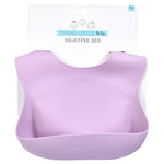 Three Little Tots Lilac Silicone Bib with Crumb Catcher - 