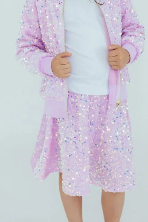 Mila & Rose ® Lilac Velvet Sequin Twirl Skort With Shorts Mila Rose - 
