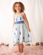 Bestaroo Lilliana Dress Girls Ethnic Glam Cream Sage Ombre Embroidery - 
