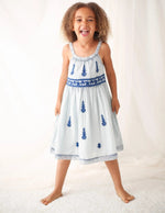 Bestaroo Lilliana Dress Girls Ethnic Glam Cream Sage Ombre Embroidery - 