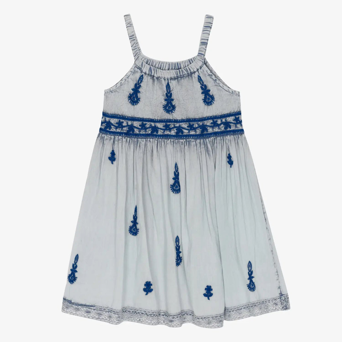 Bestaroo Lilliana Dress Girls Ethnic Glam Cream Sage Ombre Embroidery - 