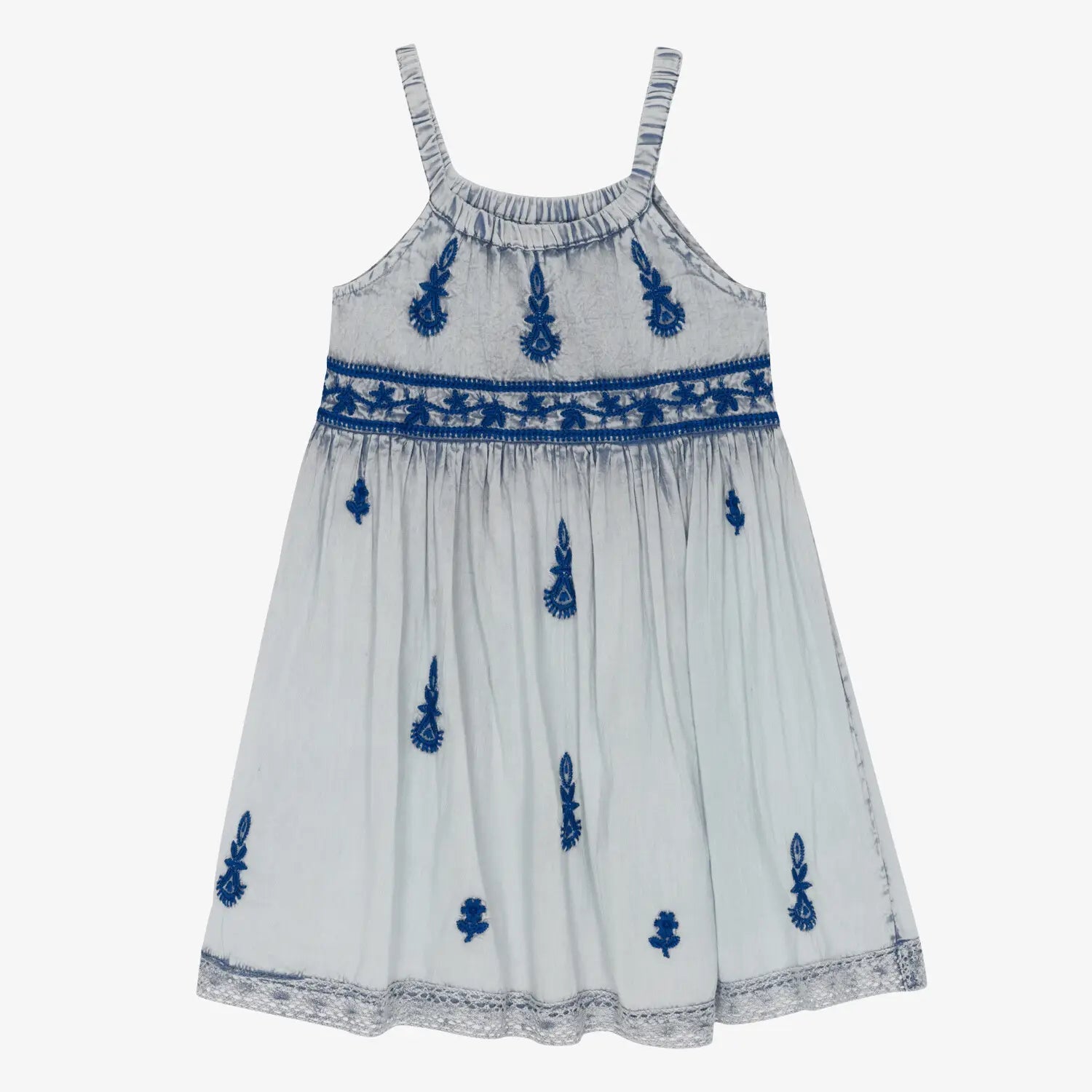 Bestaroo Lilliana Dress Girls Ethnic Glam Cream Sage Ombre Embroidery - 
