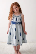 Bestaroo Lilliana Dress Girls Ethnic Glam Cream Sage Ombre Embroidery - 