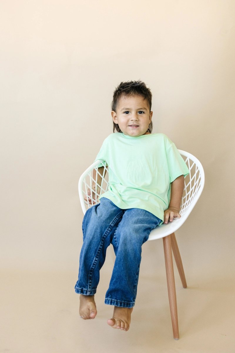 Little Joy Co. Lime Green Bamboo Tee For Kids Soft 6 Months To Size 8 - Everetts Place Boutique - 