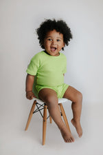 Three Little Tots Lime Green Waffle Set - 