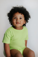 Three Little Tots Lime Green Waffle Set - 