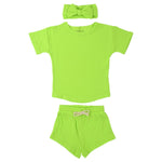 Three Little Tots Lime Green Waffle Set - 