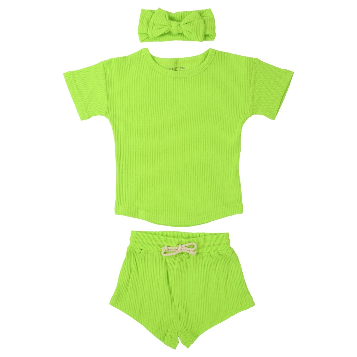 Three Little Tots Lime Green Waffle Set - 