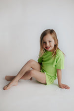 Three Little Tots Lime Green Waffle Set - 