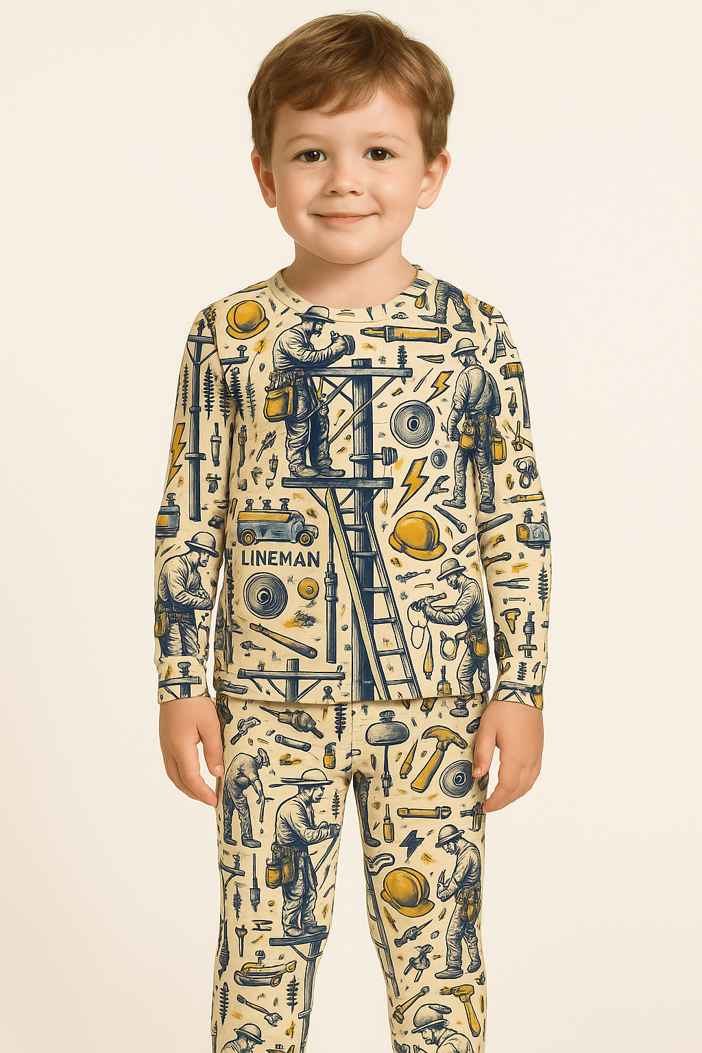 Miller & Co. Lineman Hero, Bamboo Two Piece Pajama Set - 